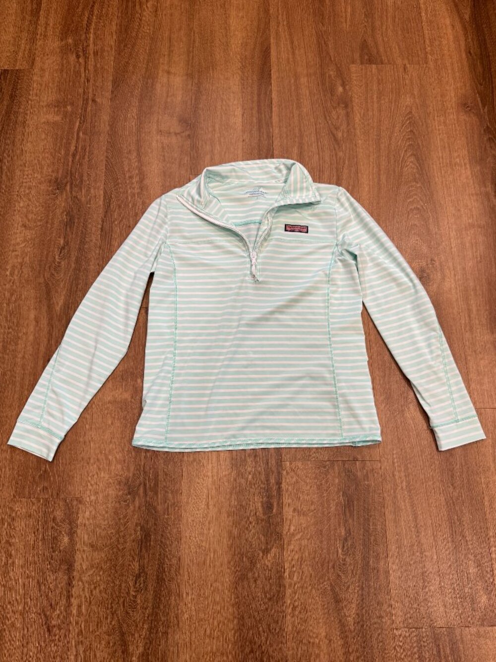 Vineyard Vines Performance 1/4 Zip Pullover Mint Green Stripe Women’s Small